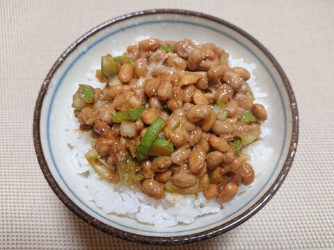 ネギ味噌納豆ご飯